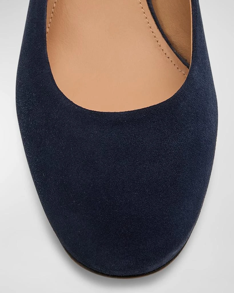 Santoni Suede Block-Heel Pumps 5