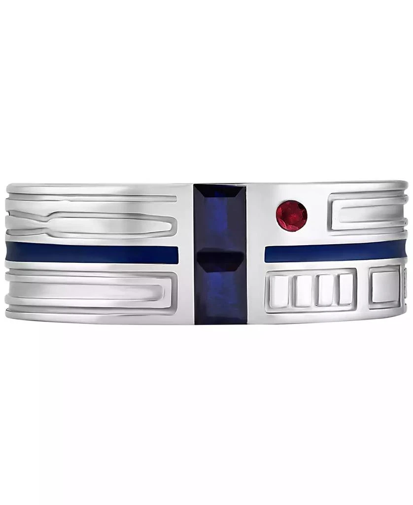 Wonder Fine Jewelry Star Wars Men's Sapphire (1/4 ct. t.w.), Garnet Accent, & Blue Enamel R2D2 Ring in Sterling Silver 5