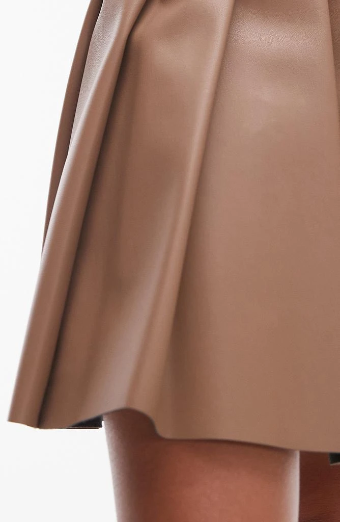 Topshop Pleated Faux Leather Miniskirt 3