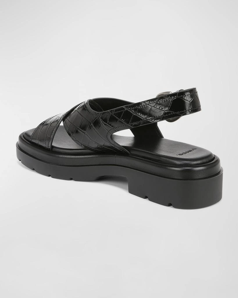 Vince Helena Croco Crisscross Slingback Sandals 4