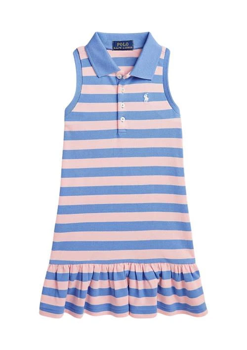 Ralph Lauren Lauren Childrenswear Girls 2 6X Striped Stretch Mesh Polo Dress 1