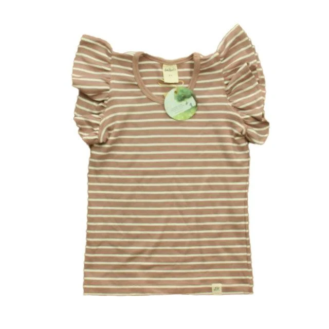 Lulu + Roo Lulu & Roo Girls Mauve Stripe Short Sleeve Shirt 1