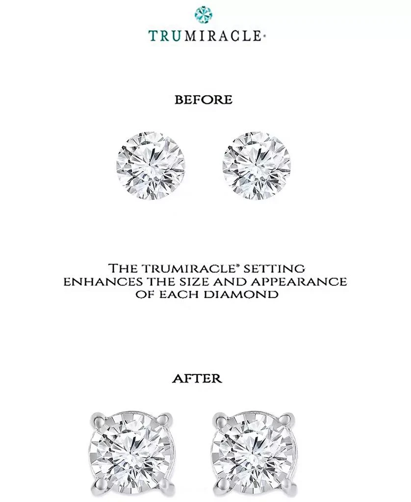TruMiracle TruMiracle Diamond Halo Stud Earrings (1/2 ct. t.w.) in 14k White Gold 3