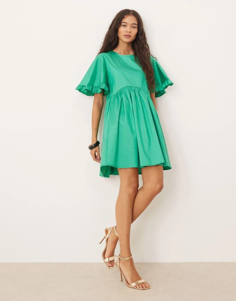 sister jane oversized collar corsage mini dress in black Rose Corsage Dress