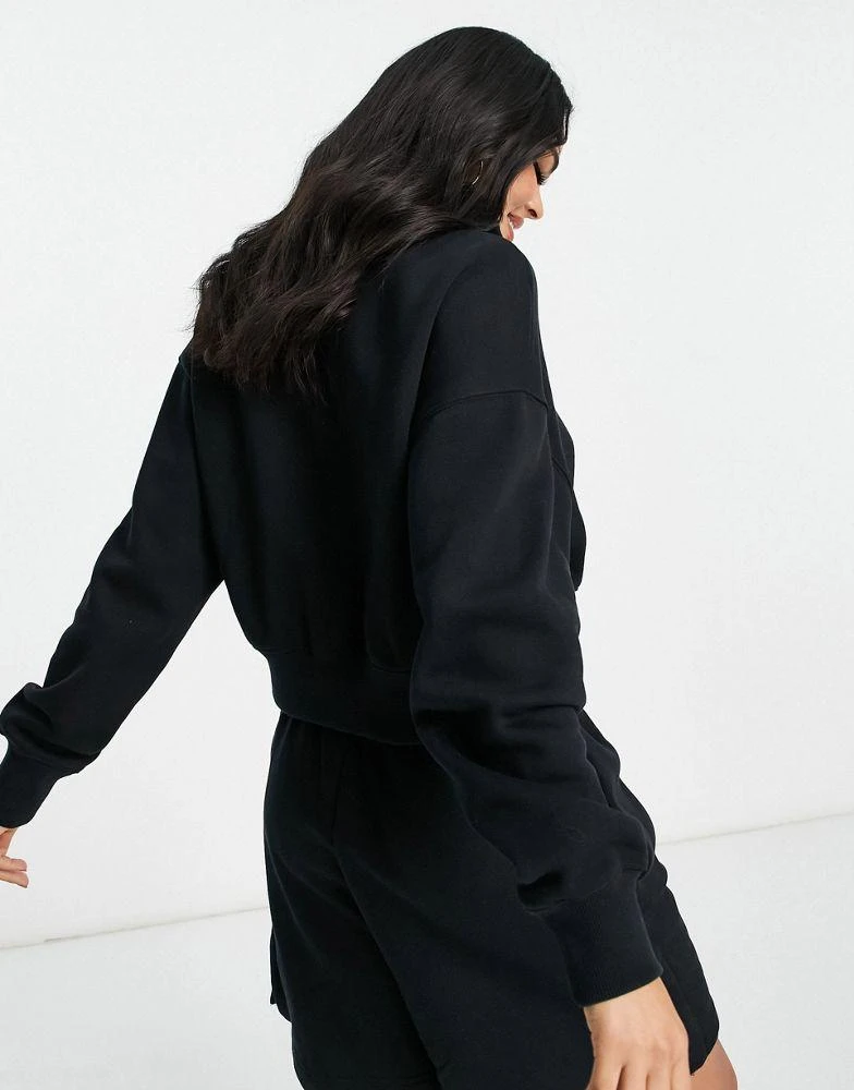 NIKE Nike Phoenix Fleece cropped half zip sweatshirt in black 2