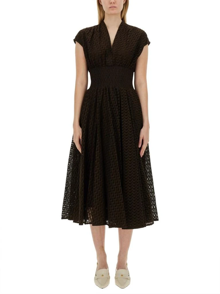 Tory Burch Tory Burch All-Over Embroidered Midi Dress 1