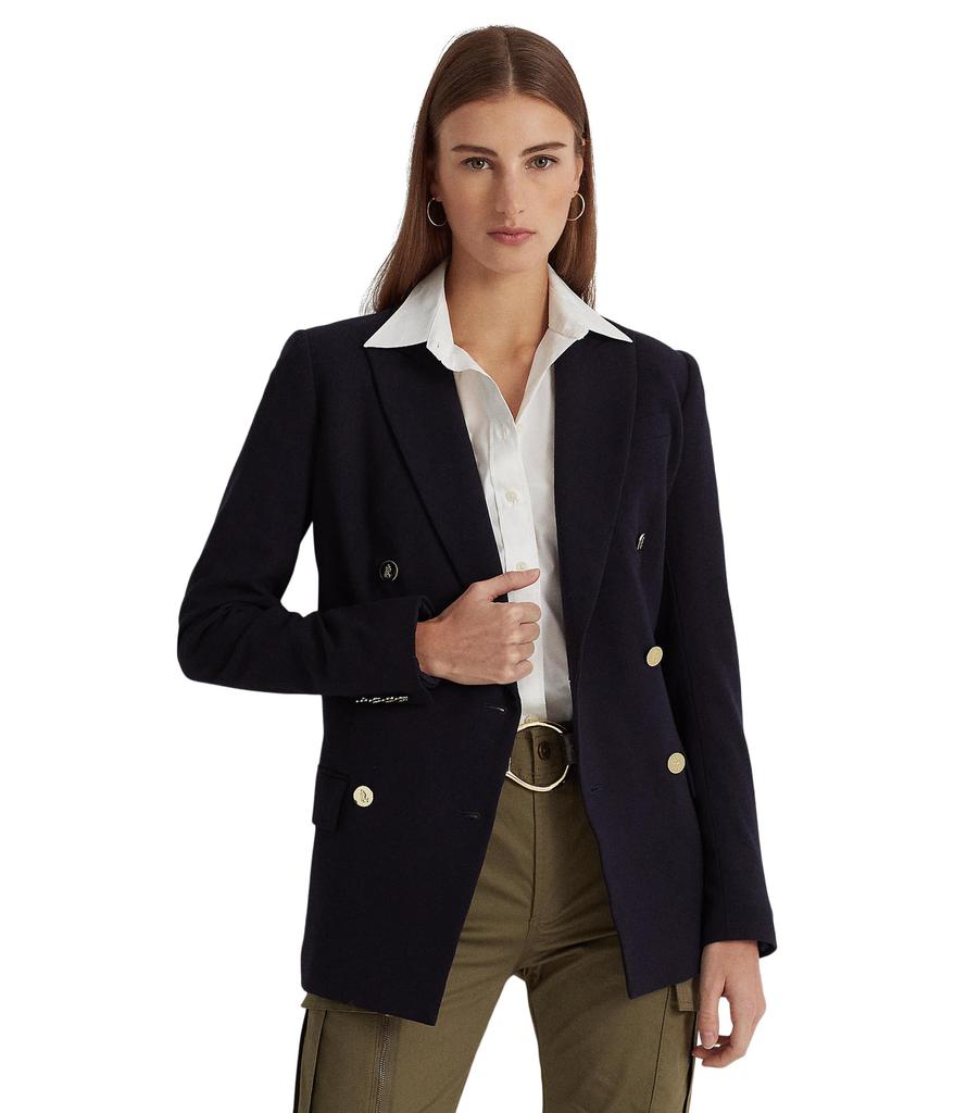 Ralph Lauren Double-Breasted Wool Crepe Blazer