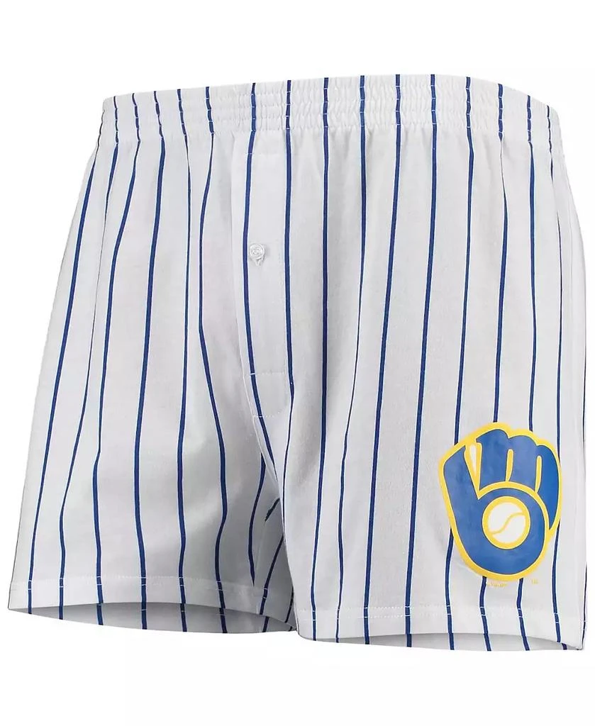 Concepts Sport Men
s White Milwaukee Brewers Vigor Boxer Shorts 1