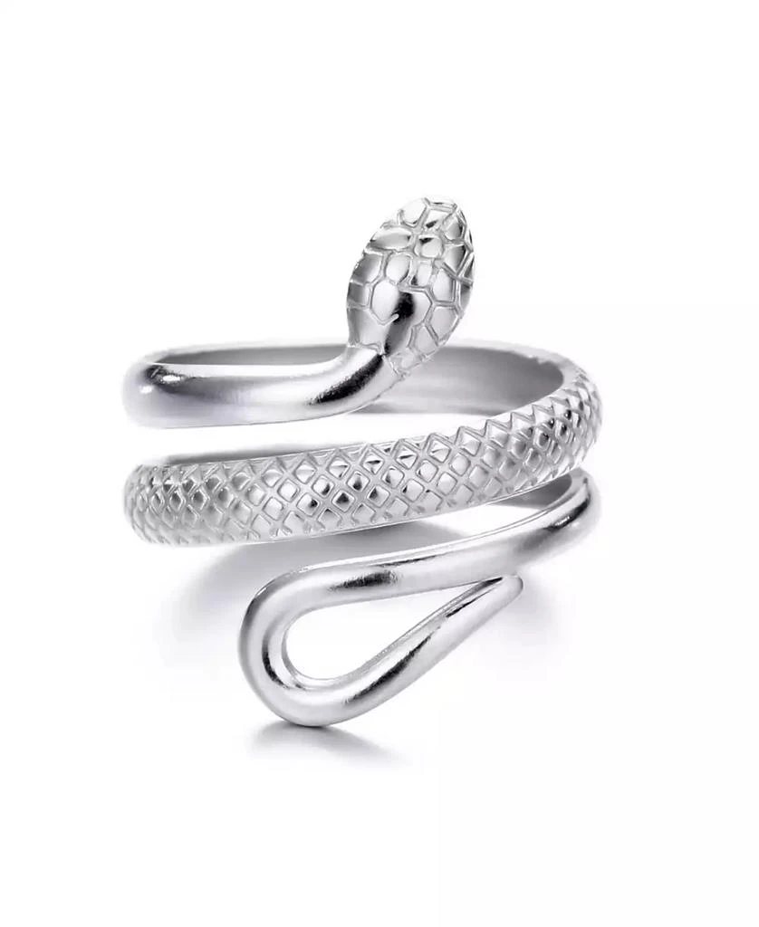 ADORNIA Tarnish Resistant Silver Curvy Snake Ring