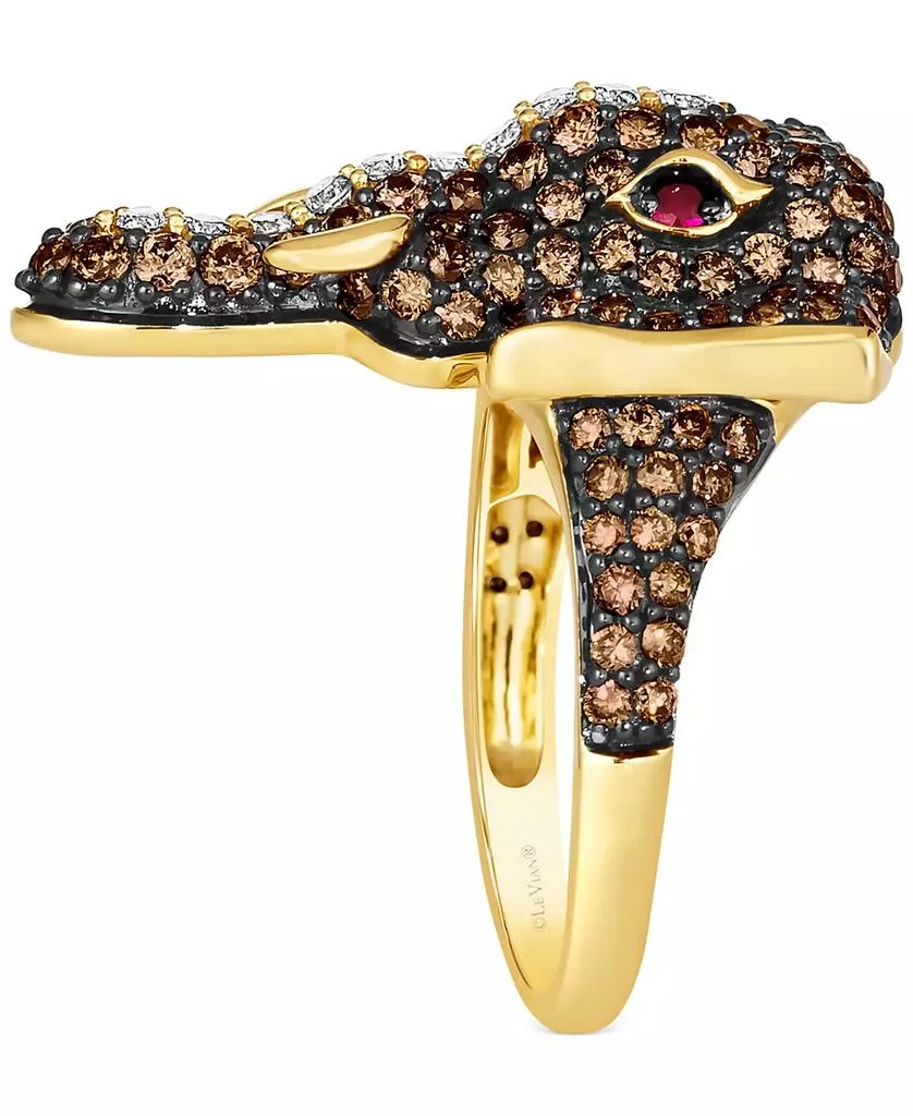 Le Vian Diamond (2 ct. t.w.) 
Passion Ruby Accent Elephant Ring in 14k Gold 6