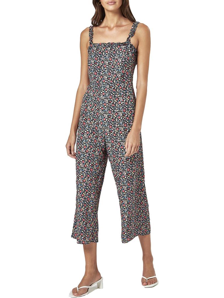 Charlie Holiday Mason Womens Floral Sleeveless Jumpsuit