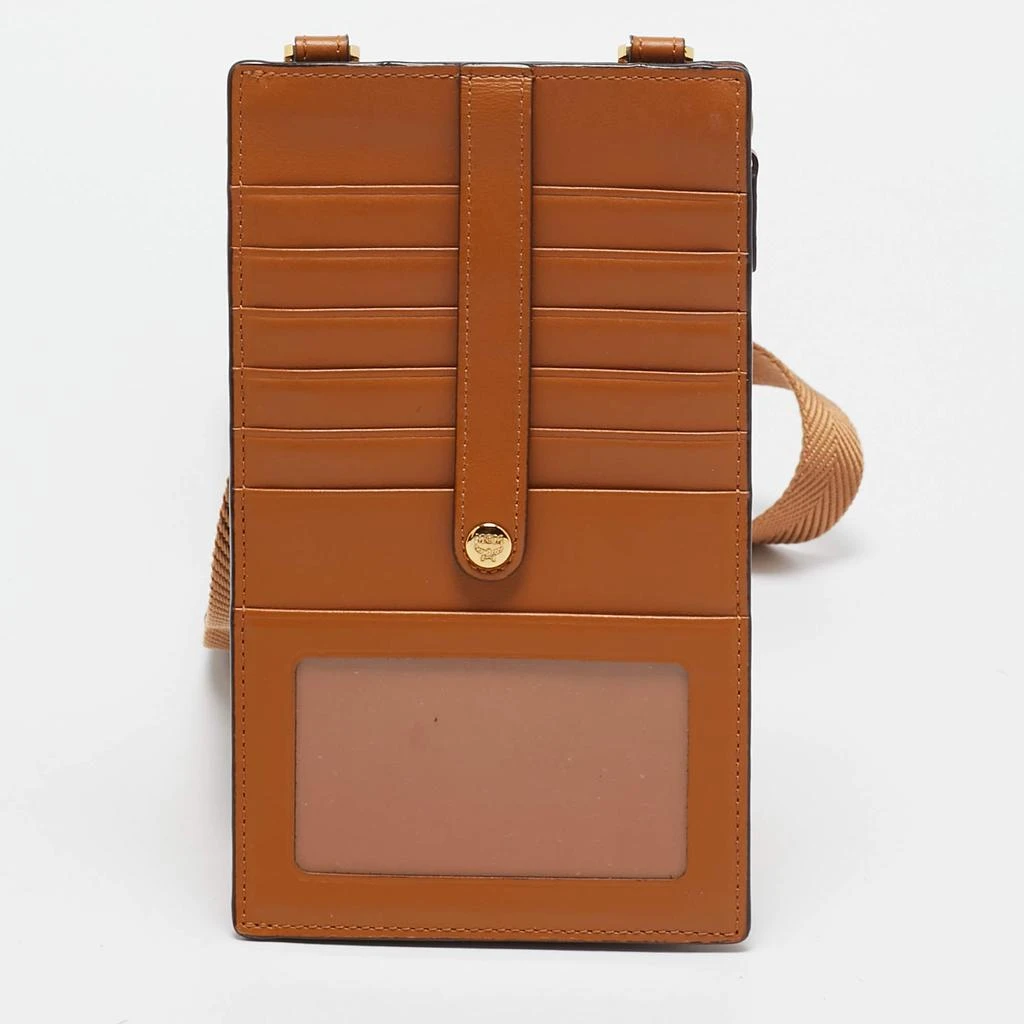 MCM MCM Cognac Visetos Coated Canvas and Leather Phone Crossbody Bag 4