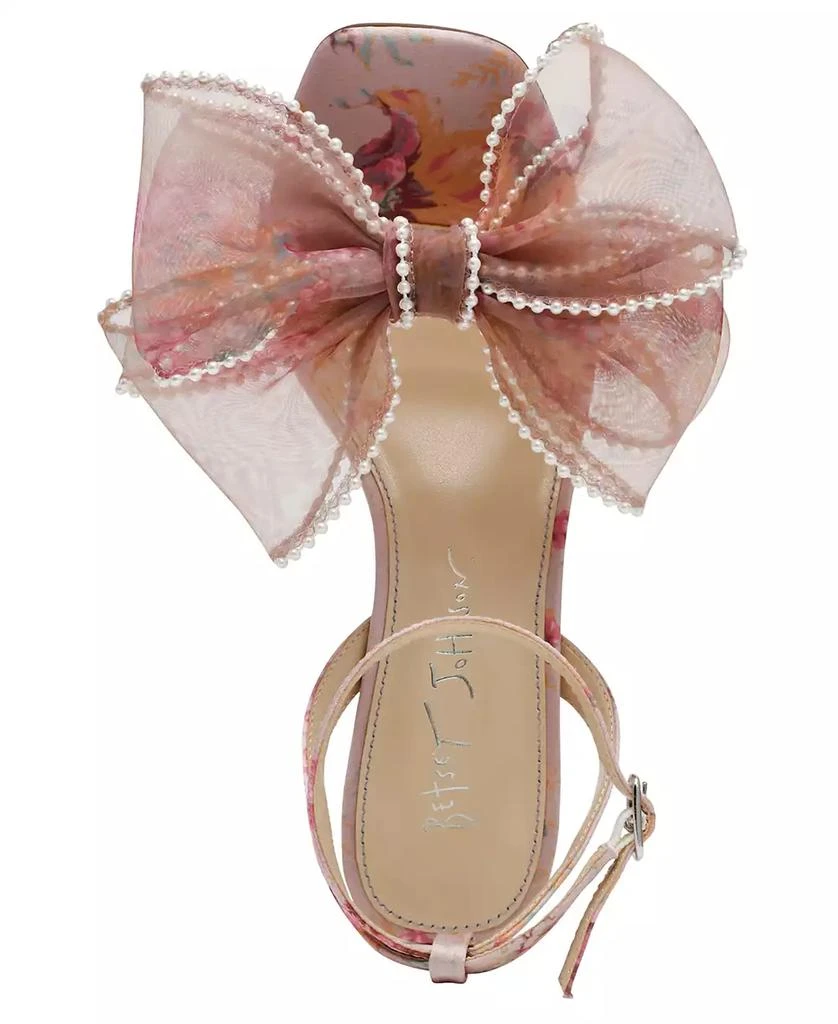 Betsey Johnson Women's Fawn Mesh Bow Heeled Sandals 4