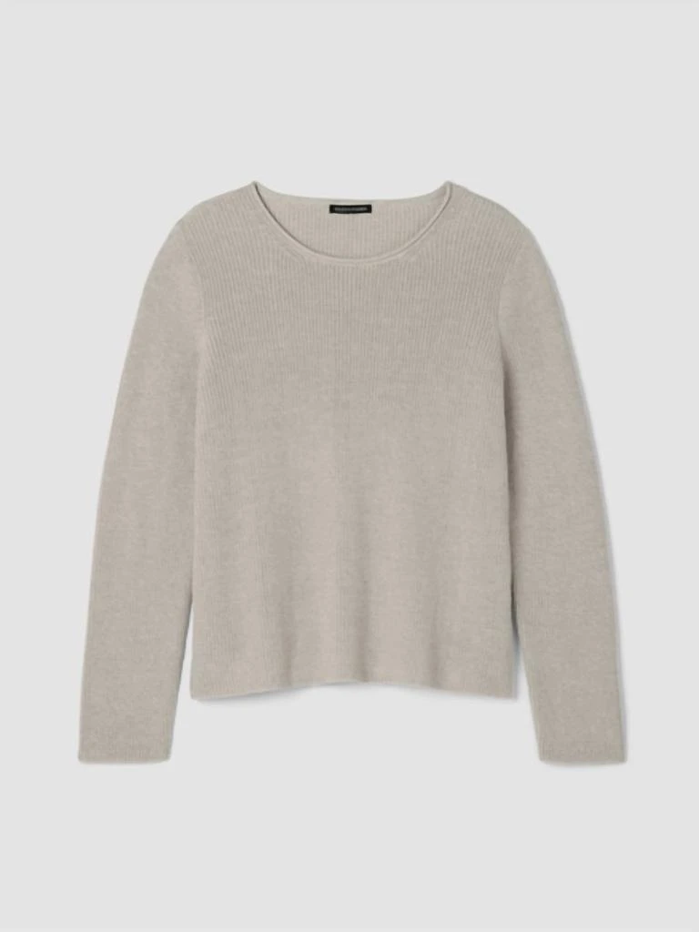 Eileen Fisher Crew Neck Sweater In Dove 5