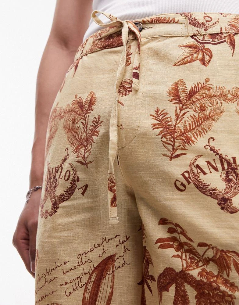 Topman Topman relaxed printed short in stone 3