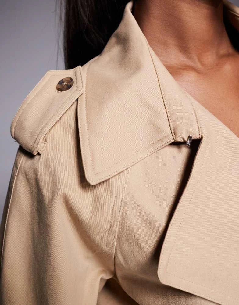 Good American Good American cropped trench jacket in sandy fawn 3