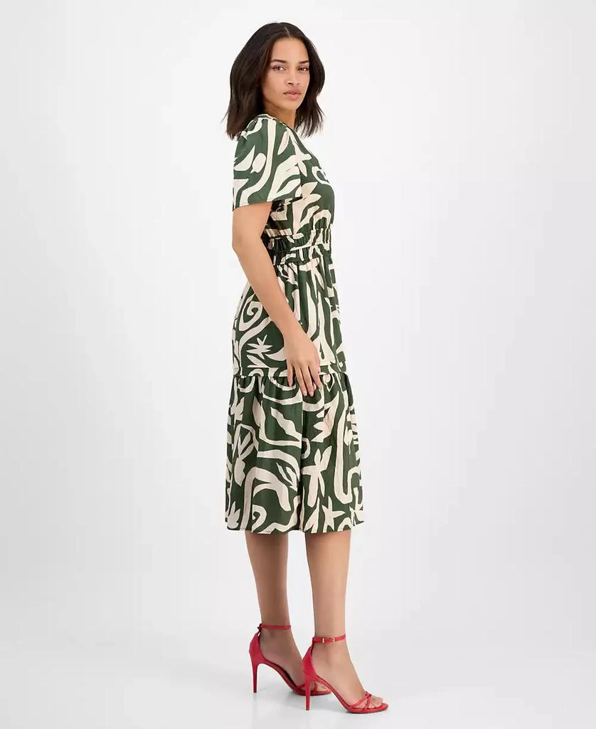 Robbie Bee Women's Printed Smocked-Waist Midi Dress 3