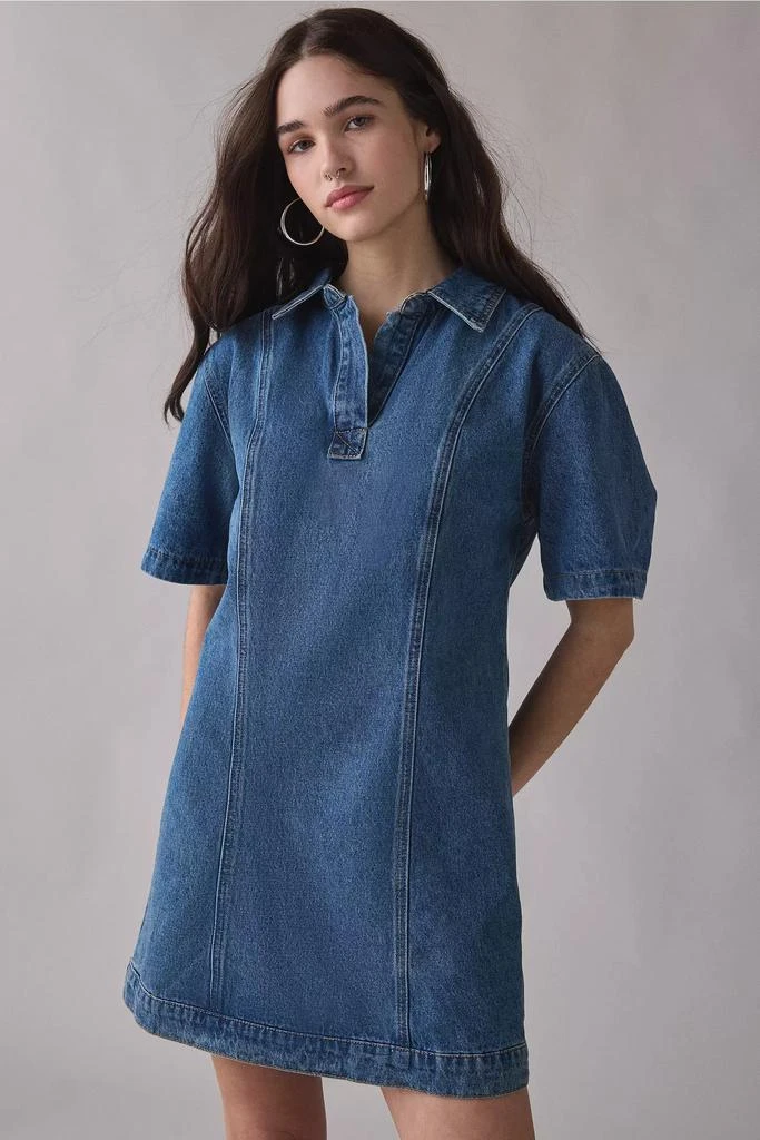 Glamorous Glamorous Denim Short Sleeve Shirt Mini Dress