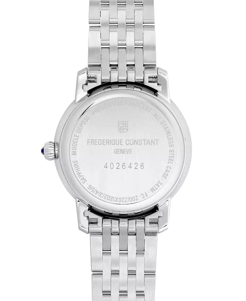 Frederique Constant Women's Swiss Slimline Diamond (5/8 ct. t.w.) Stainless Steel Bracelet Watch 30mm 3