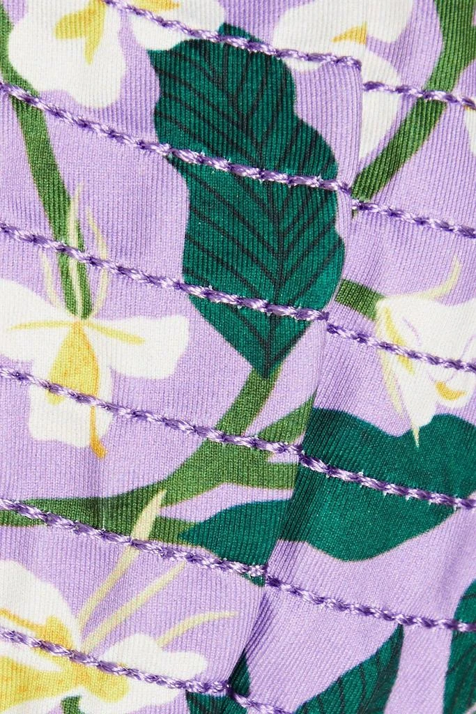 Agua by Agua Bendita Sabina Dos Gardenias Lila quilted floral-print triangle bikini top 4