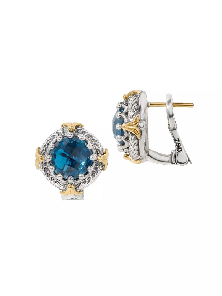 Konstantino Anthos Sterling Silver, 18K Yellow Gold & Blue Spinel Earrings 3