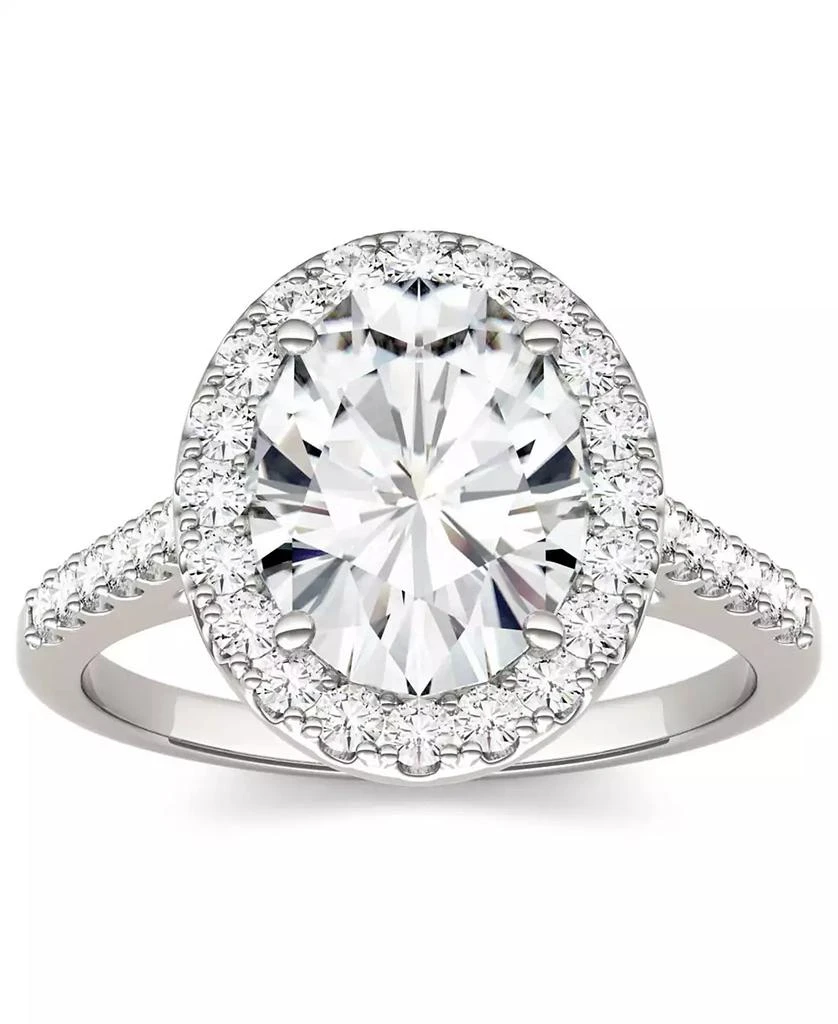 Charles & Colvard Moissanite Oval Halo Ring (3-1/2 ct. tw. Diamond Equivalent) in 14k White Gold 3