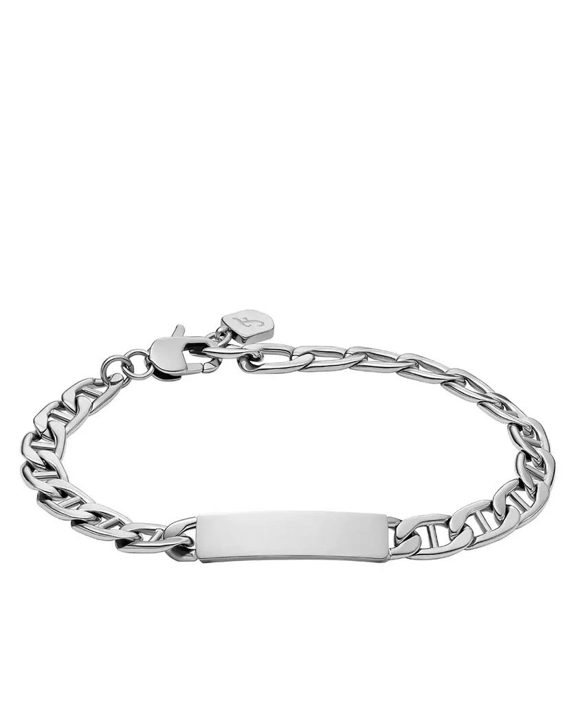 Fossil Drew Silver-Plated Stainless Steel ID Bracelet 1