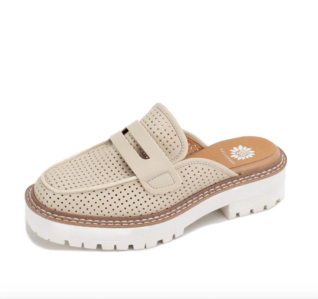 Yellow Box Yb Loafer Mule-Ivory In Beige
