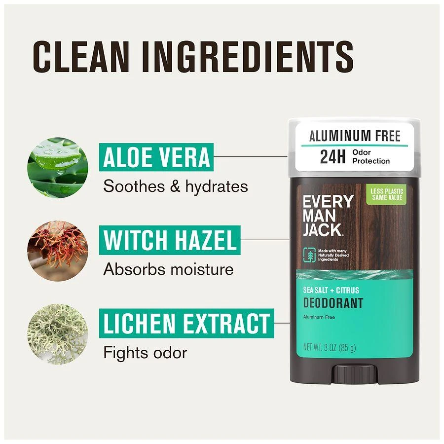 Every Man Jack Aluminum Free Deodorant Sea Salt + Citrus 6