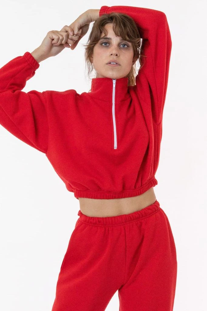 Los Angeles Apparel F396 - Flex Fleece Half Zip Cropped Pullover 5