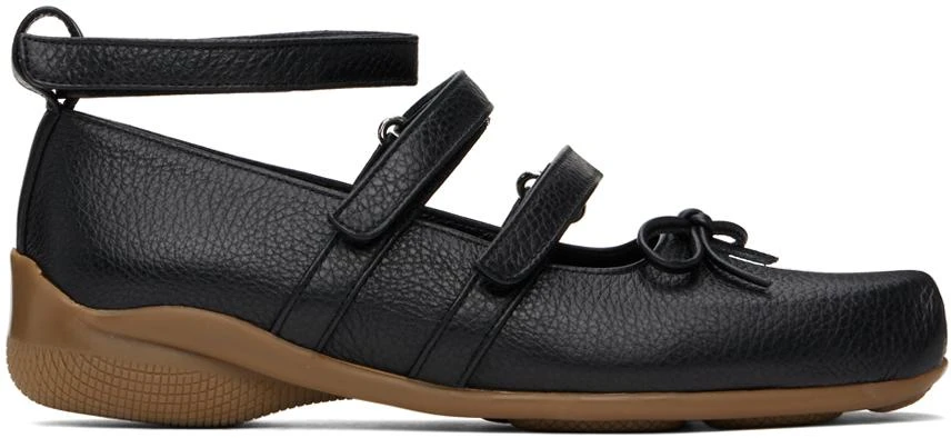 OPEN YY Black Strap Ballerina Flats 1