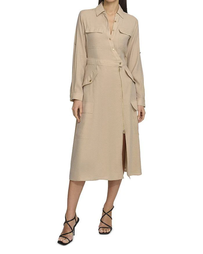DKNY Long Sleeve Cargo Midi Dress 1