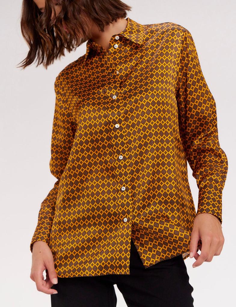 INES DE LA FRESSANGE PARIS Maureen satin printed shirt