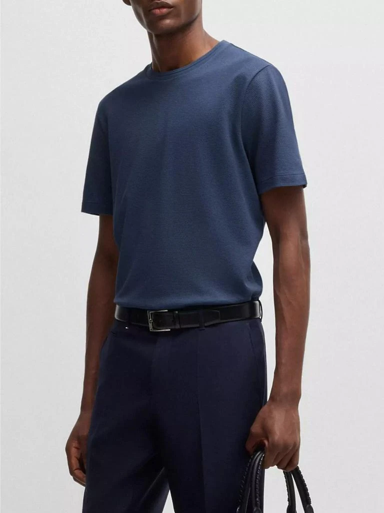 Hugo Boss Cotton-Blend T-Shirt with Bubble-Jacquard Structure 2