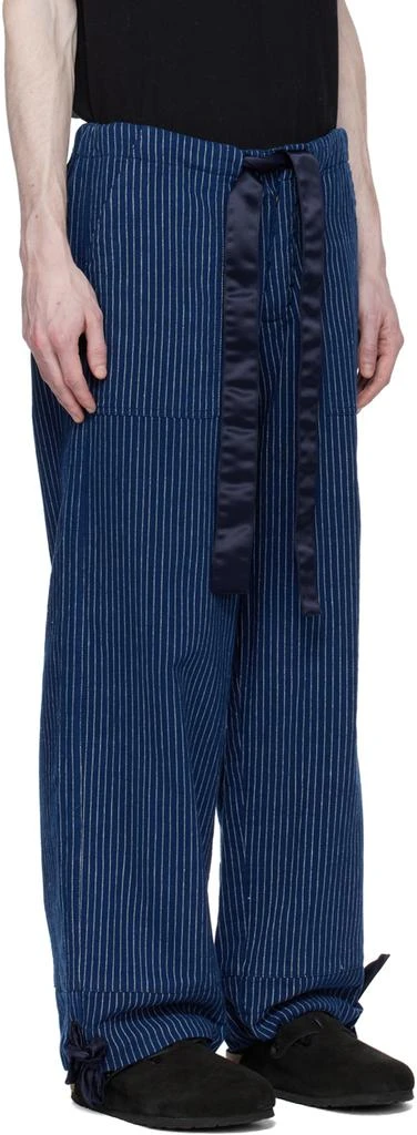 Greg Lauren Navy Pinstripe Trousers 2