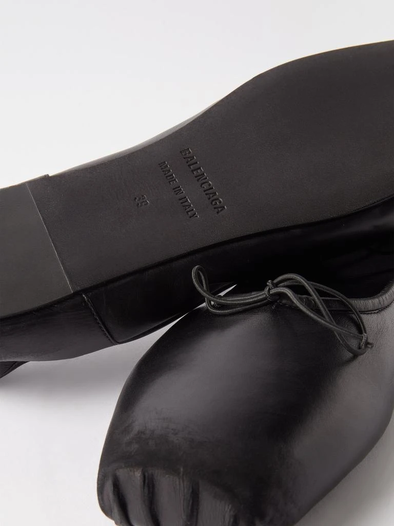 Balenciaga Kensington distressed-leather block-toe flats 7