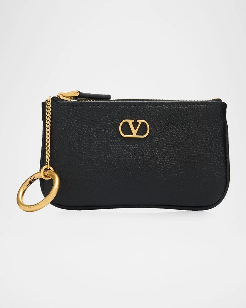 Valentino VLogo Leather Key Ring Pouch Bag
