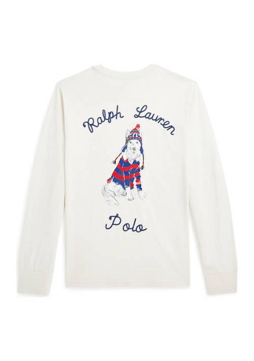 Ralph Lauren Lauren Childrenswear Boys 8 20 Dog Printed Cotton Long Sleeve T Shirt