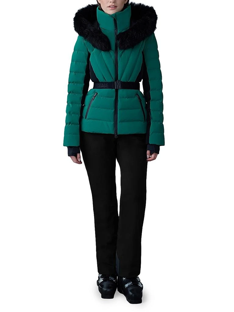 Mackage Elita Belted Down Ski Jacket With Shearling Hood 2