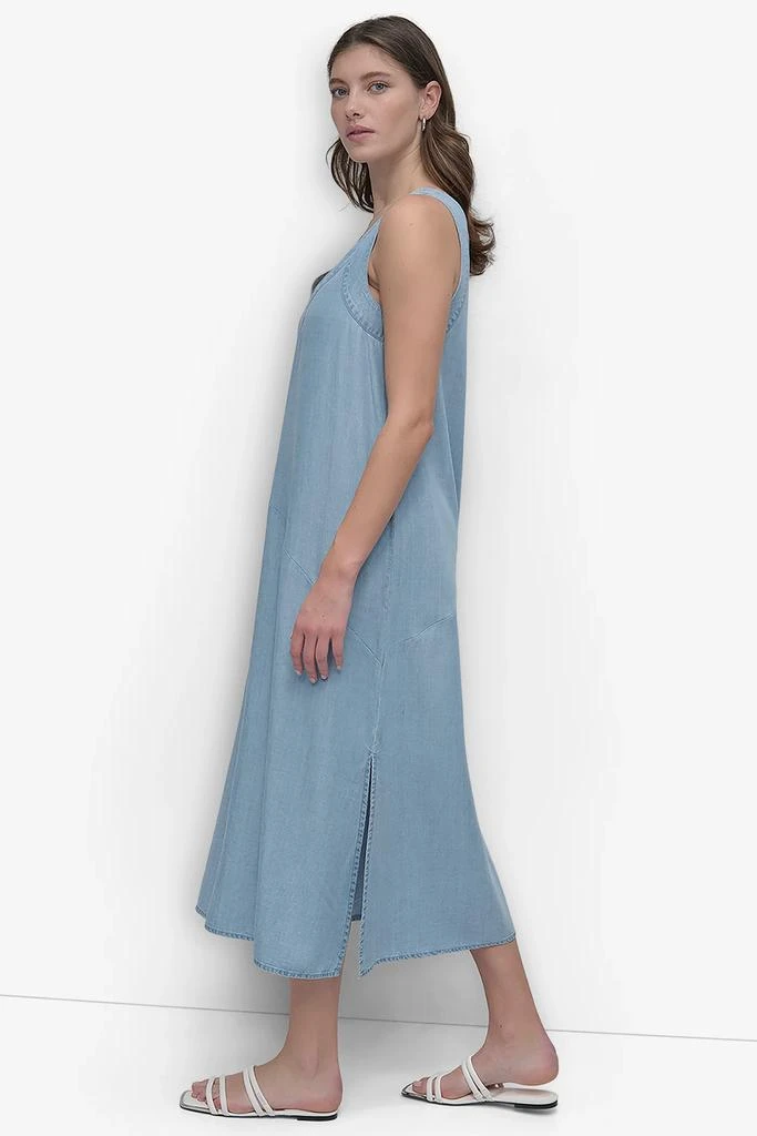 DKNY SLEEVELES V NECK TENCEL DRESS 3