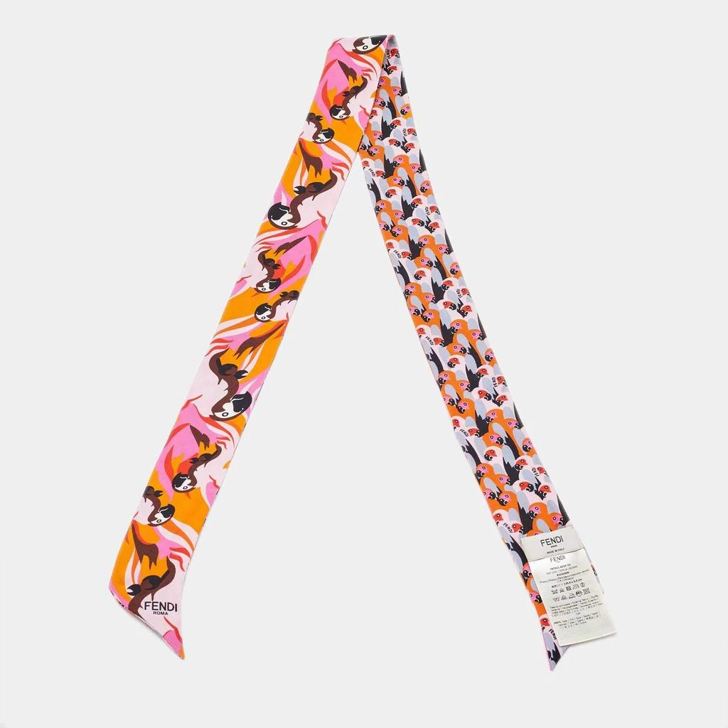 Fendi Fendi Multicolor Printed Silk Bandeau Twilly 1