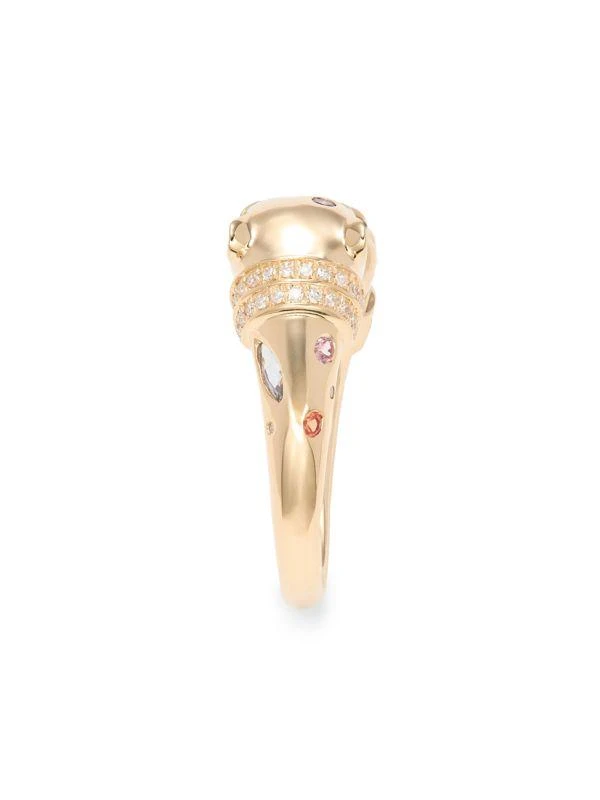 Effy 14K Yellow Gold, Multicolor Sapphire Diamond & Panther Ring 4