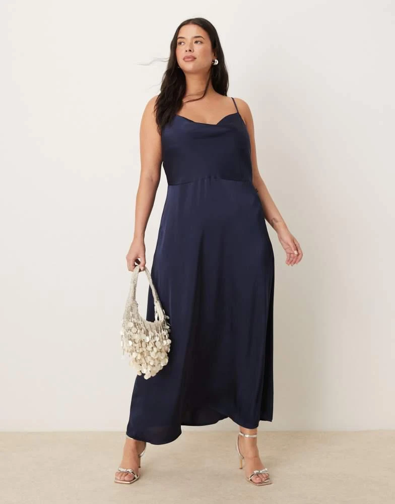 green emerald velvet dress Lake Como Fitted Bodice Cami Strap Midi Dress Painted Floral Print Bei–  Selfie Leslie main image 1
