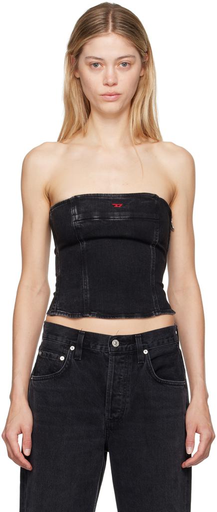Diesel Black De-Ville Denim Tube Top