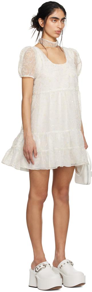 Anna Sui SSENSE Exclusive White Gathered Minidress