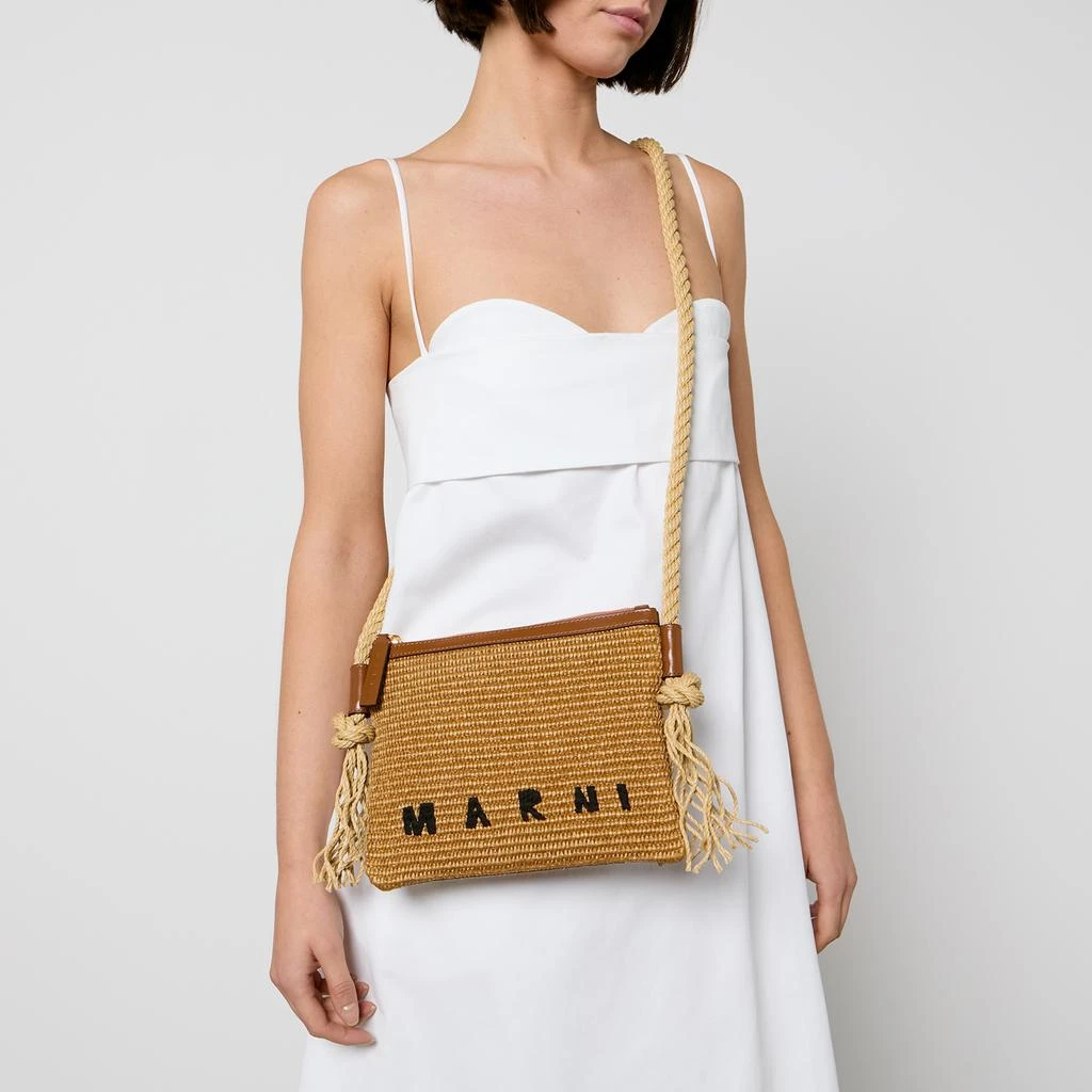 Marni Marni Marcel Raffia and Leather Crossbody Bag 2