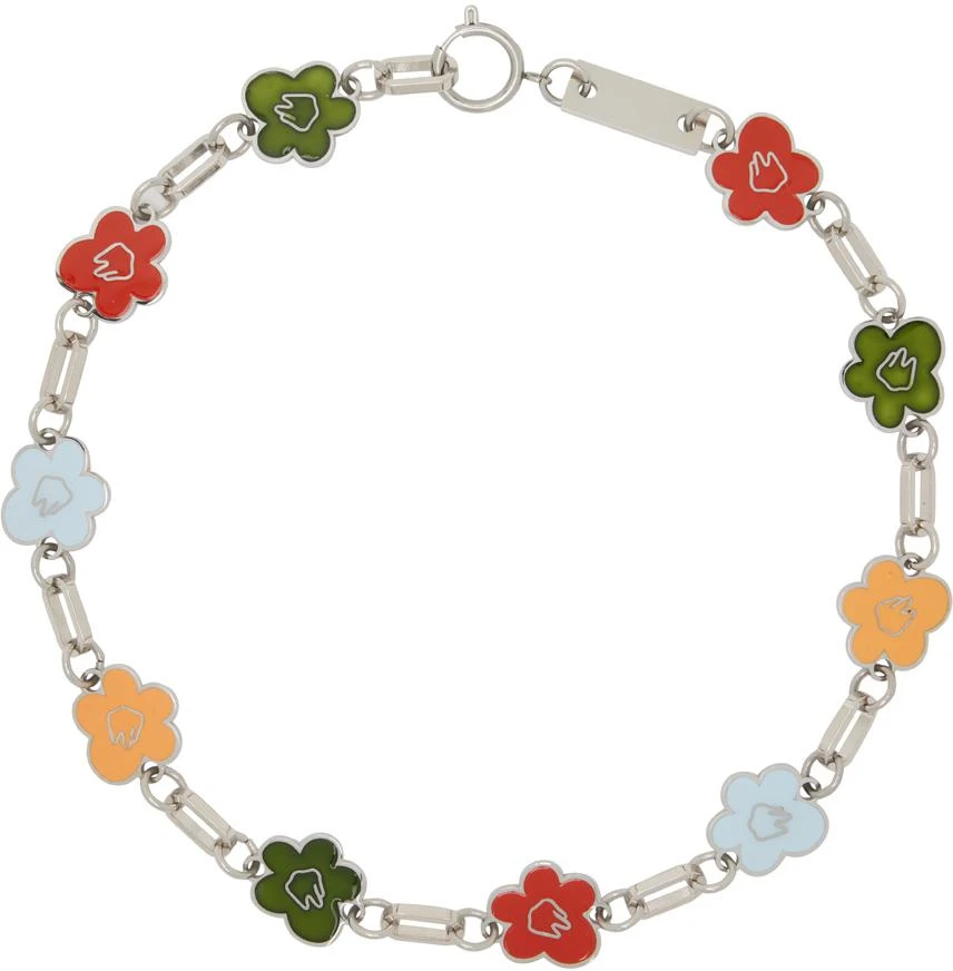 IN GOLD WE TRUST PARIS Silver Flower Necklace