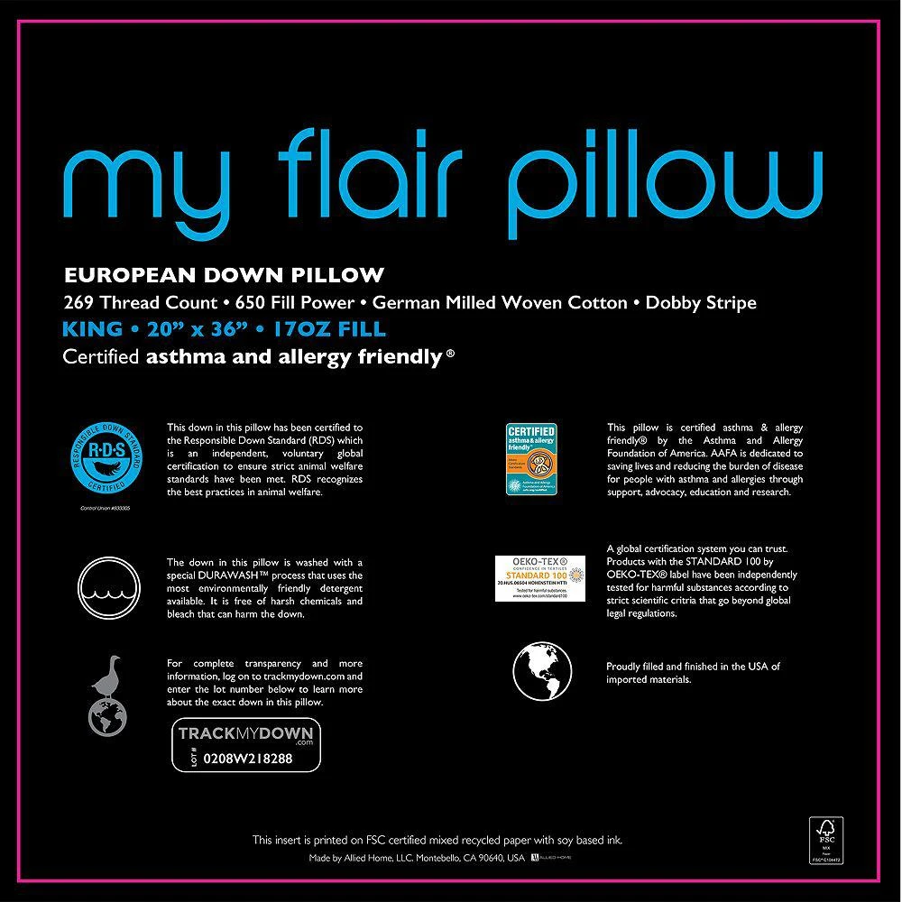 Bloomingdale
s My Flair Asthma 
Allergy Friendly® Down Pillow - Exclusive 5