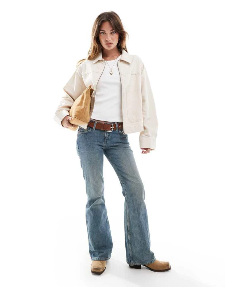 ASOS ASOS DESIGN twill top collar jacket stone 4