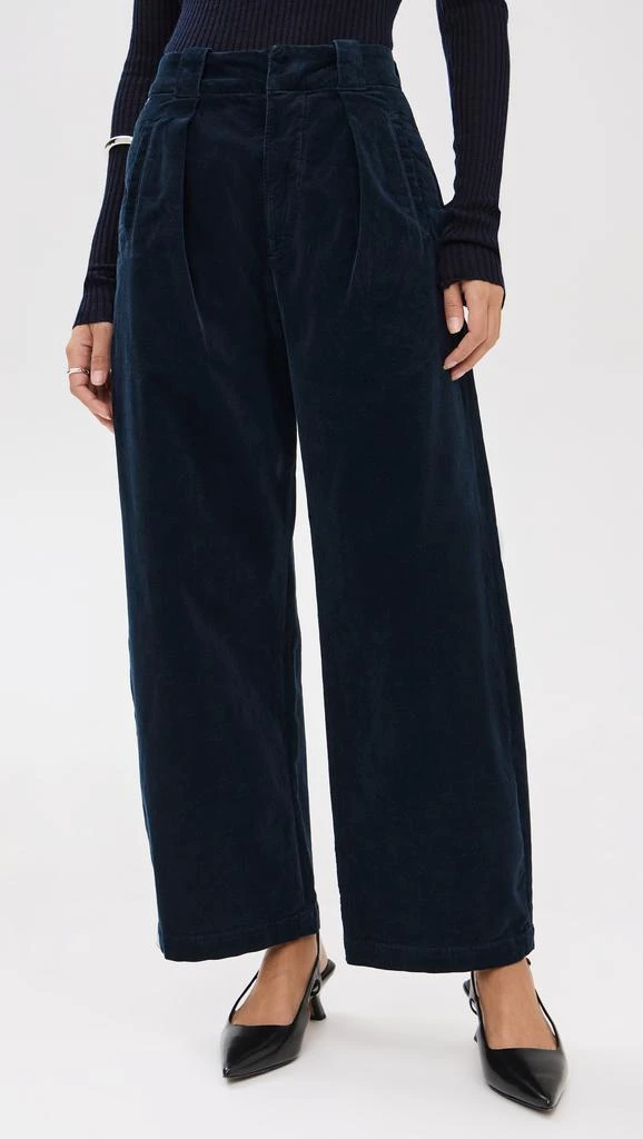 Citizens of Humanity Cara Cropped Pleated Corduroy Trousers 1
